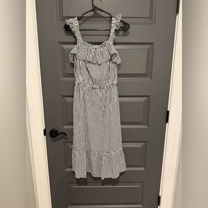 Michael Kors Navy and White Striped Dress Size M